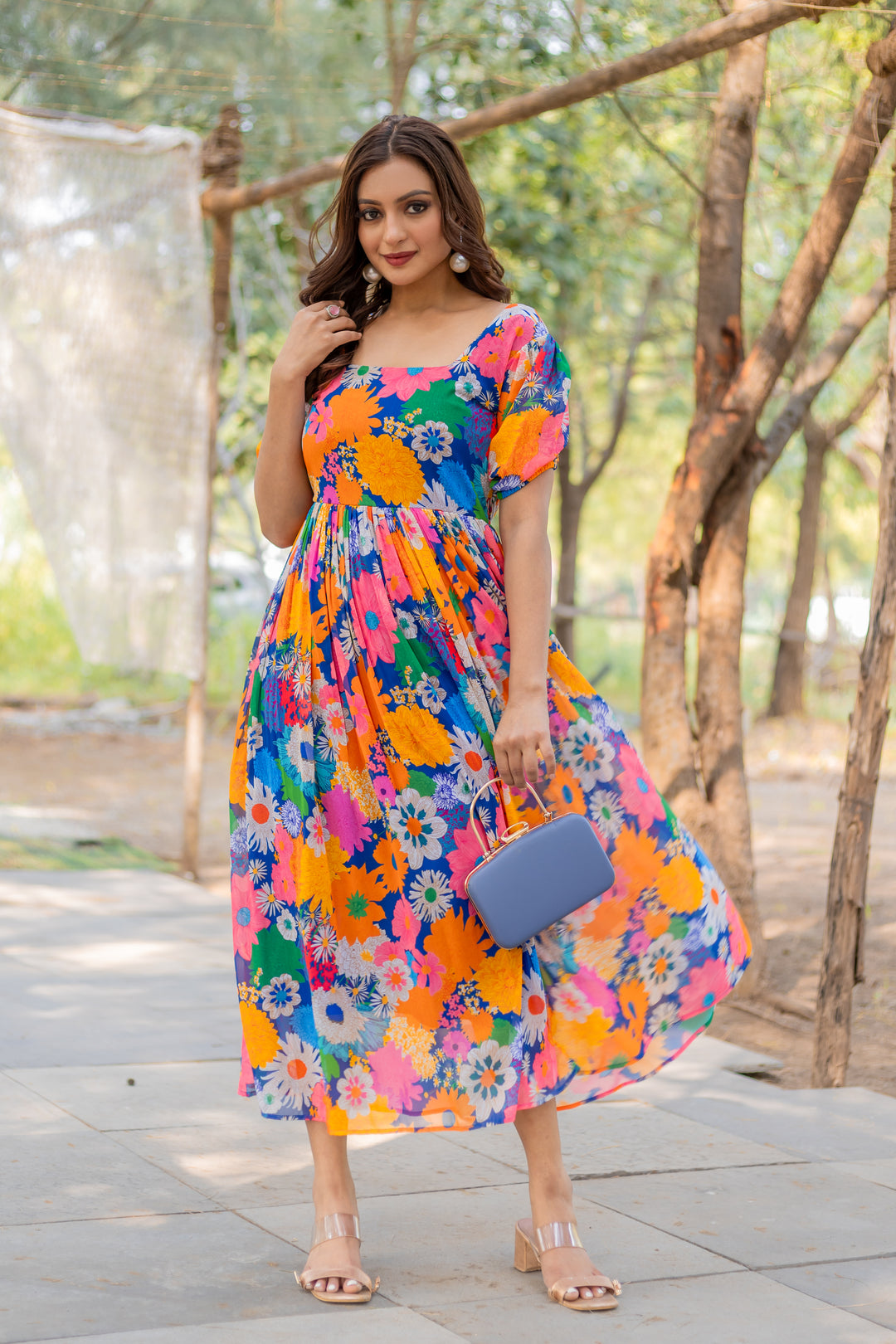 Floral Symphony Maxi Dress