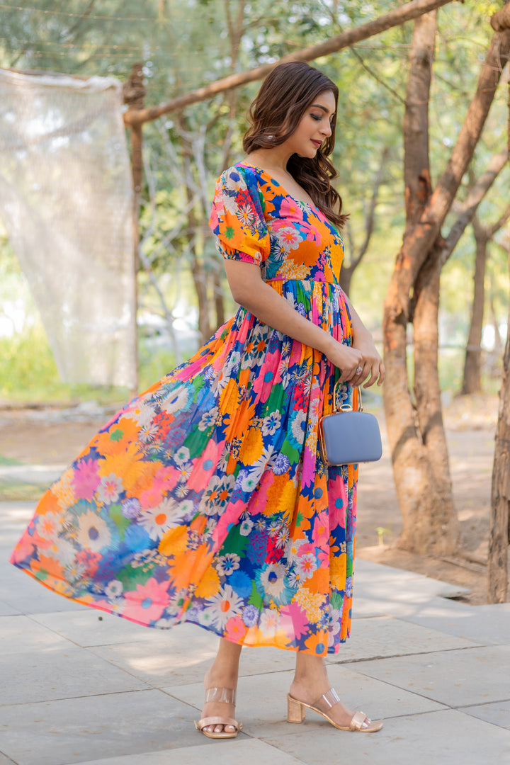 Floral Symphony Maxi Dress