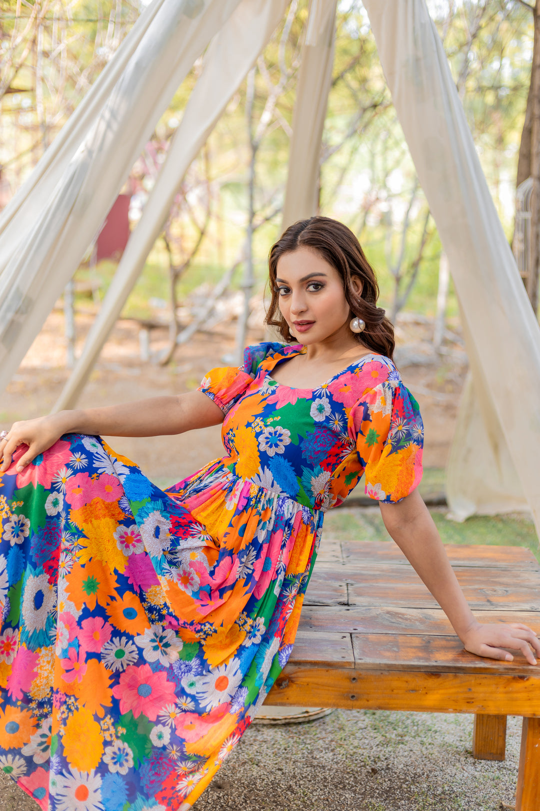 Floral Symphony Maxi Dress