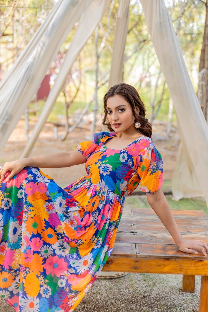 Floral Symphony Maxi Dress