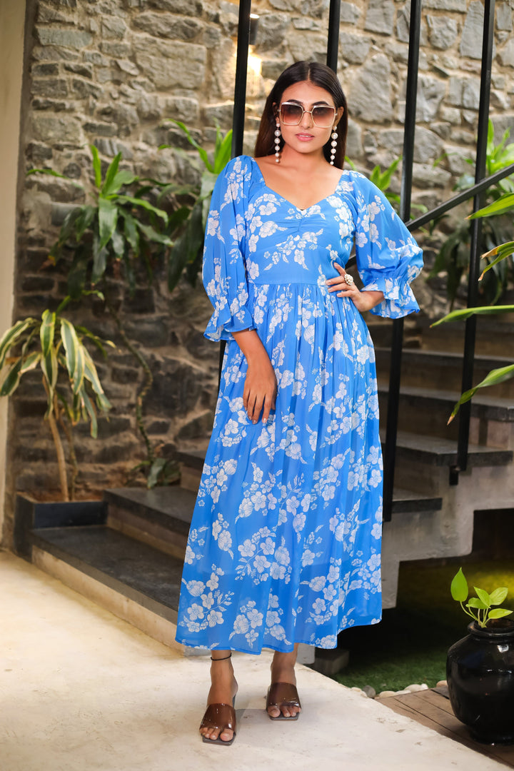 Butterfly Blue Maxi Dress - Masakali.Co®