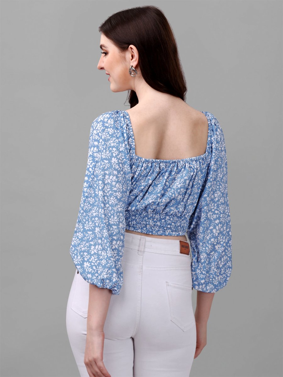 crop tops for Women western wear blue - Masakali.Co®