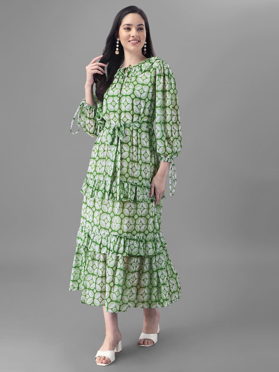 green emerald velvet dress Parrot Green Anarkali Set main image 1