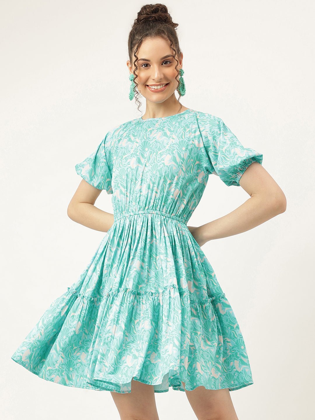 white christmas dresses Tiffany Mini Dress in Blue- Structured Bodice & A-Line Silhouette – Emerald  The Label main image 0