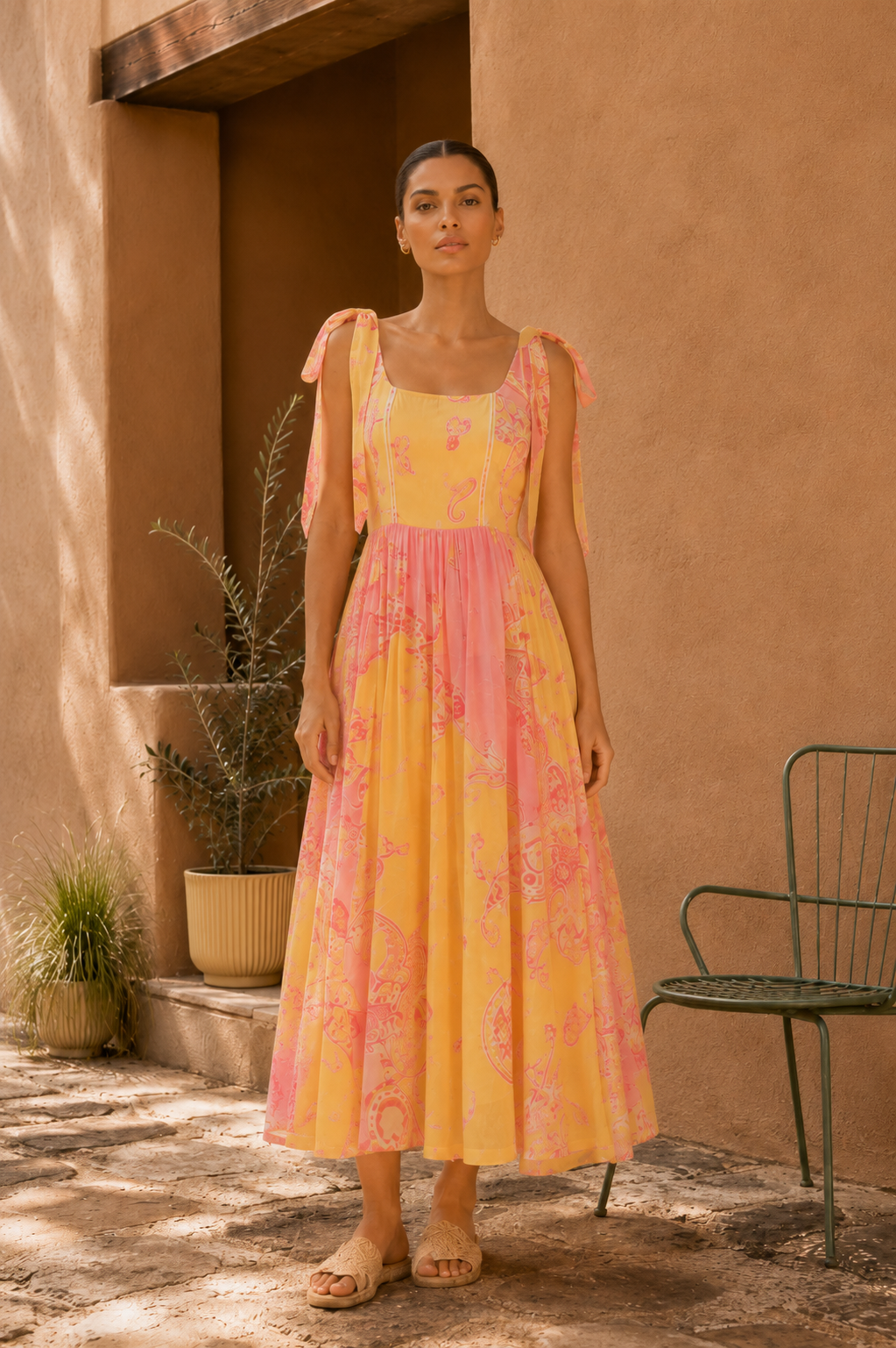 Saffron Lumière Maxi Dress