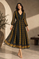 Noir Fleur Maxi Dress