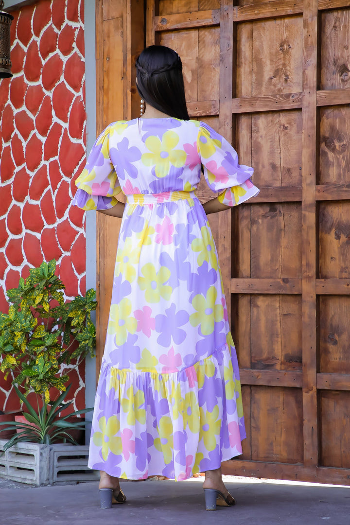 Crocus Purple & Hampton Yellow Maxi Dress
