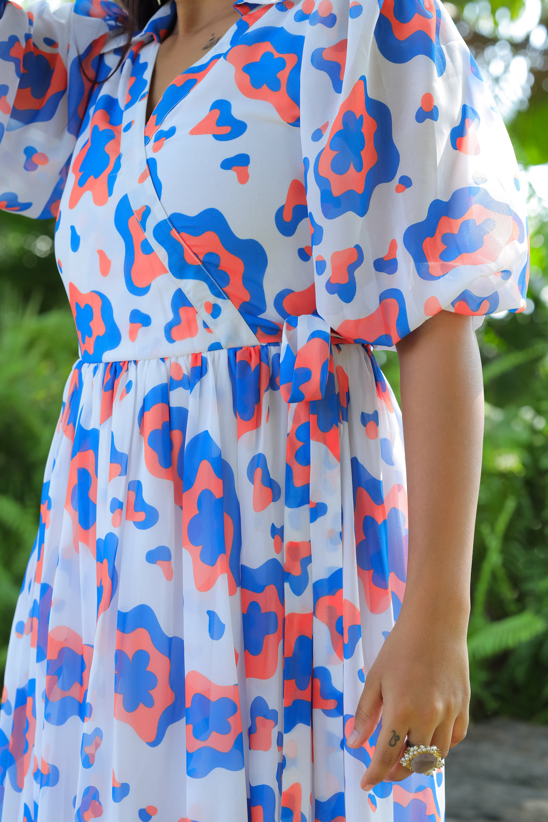 White & Tufts Blue Maxi Dress