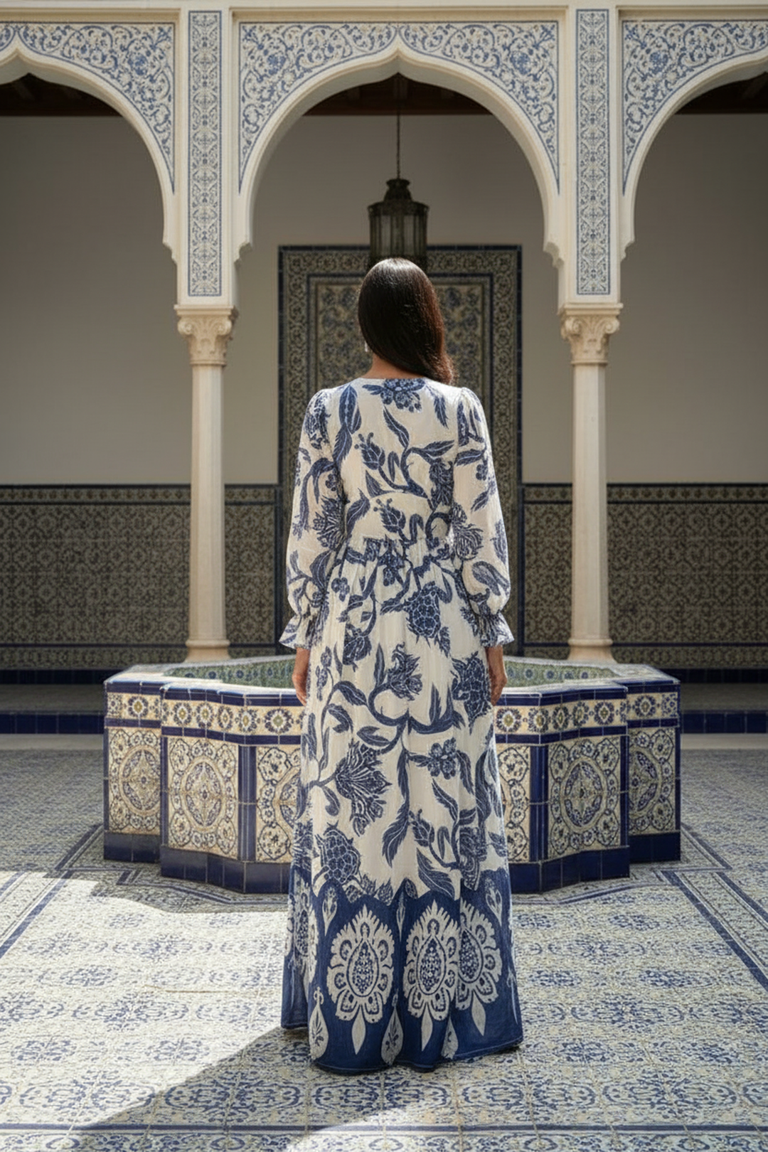 Marine Motif Maxi Dress