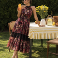Obsidian Rose Midi Dress