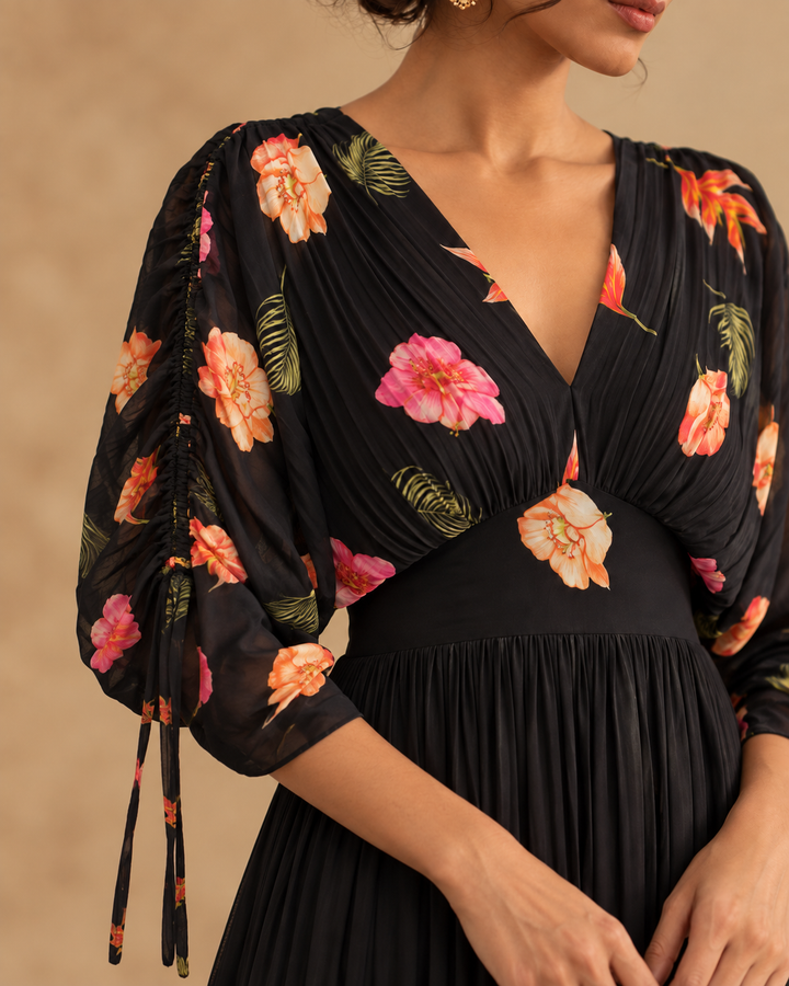 La Nuit Floral Maxi Dress