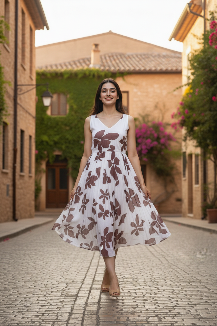 Cocoa Bloom Maxi Dress