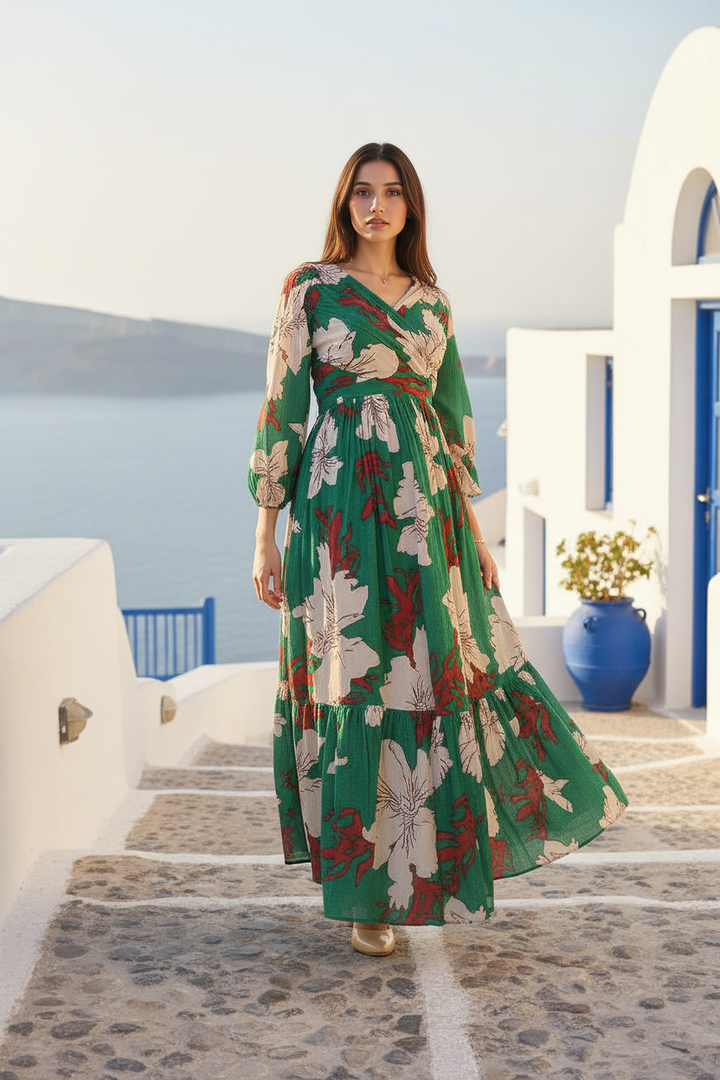 Emerald Ember Maxi Dress