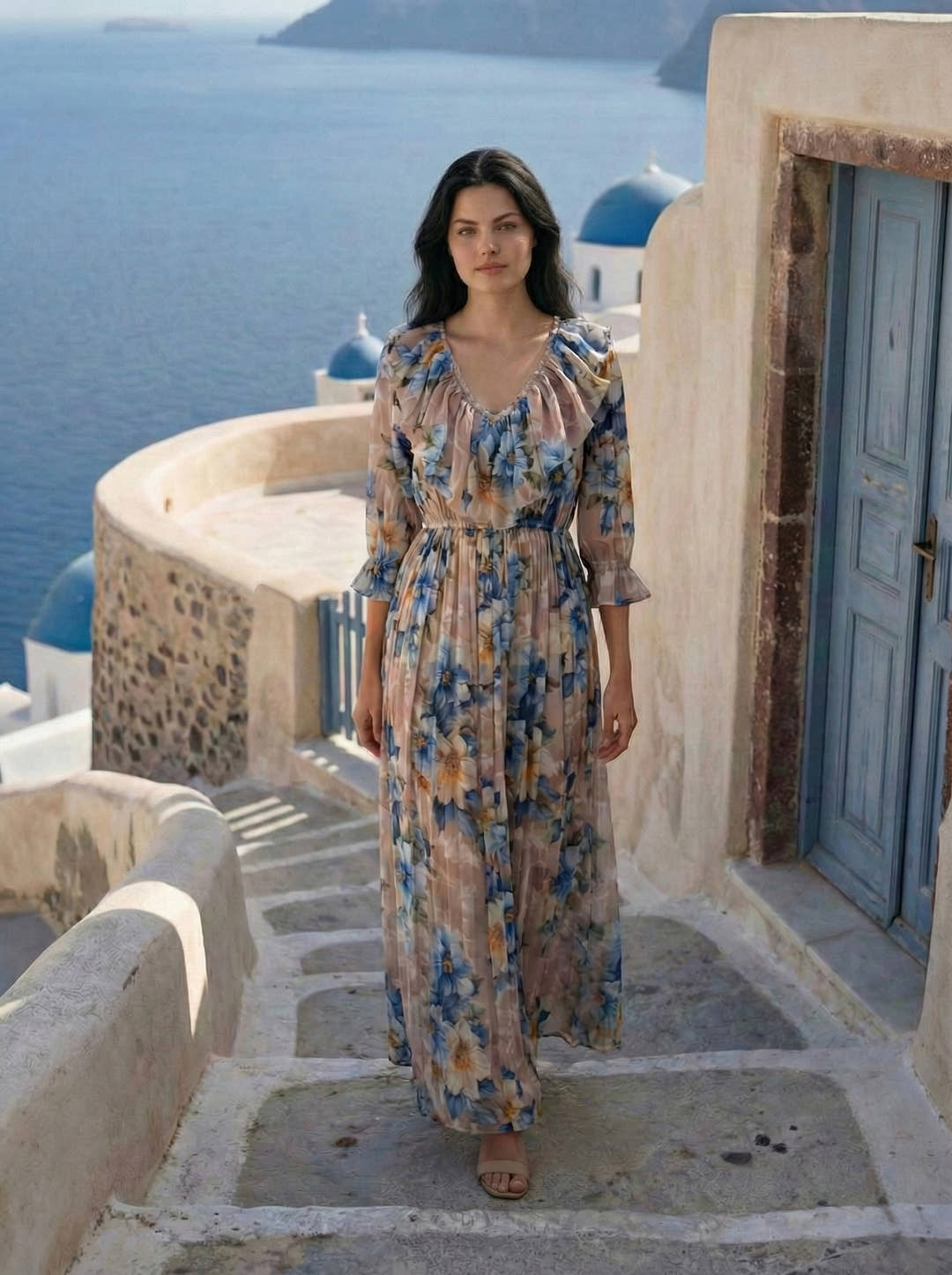Celestine Azure Maxi Dress