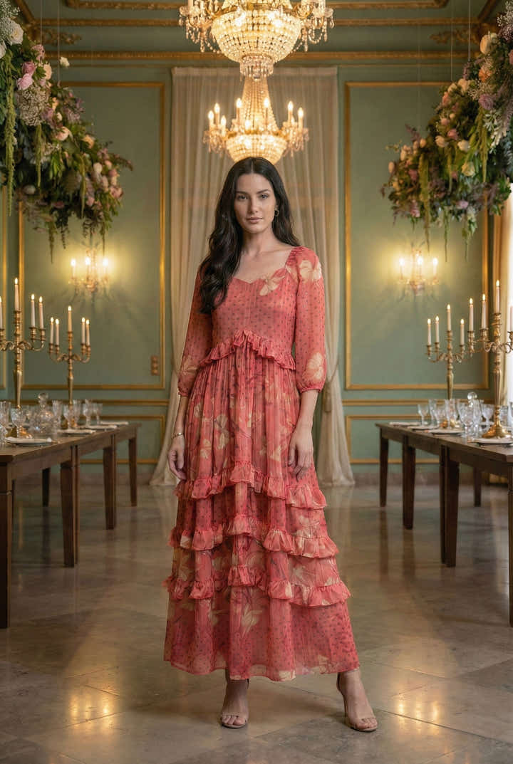 Dusty Rose Pleated Maxi Dress | Masakali.co Masakali.Co Dusty Rose Pleated Maxi Dress | Masakali.co Masakali.Co