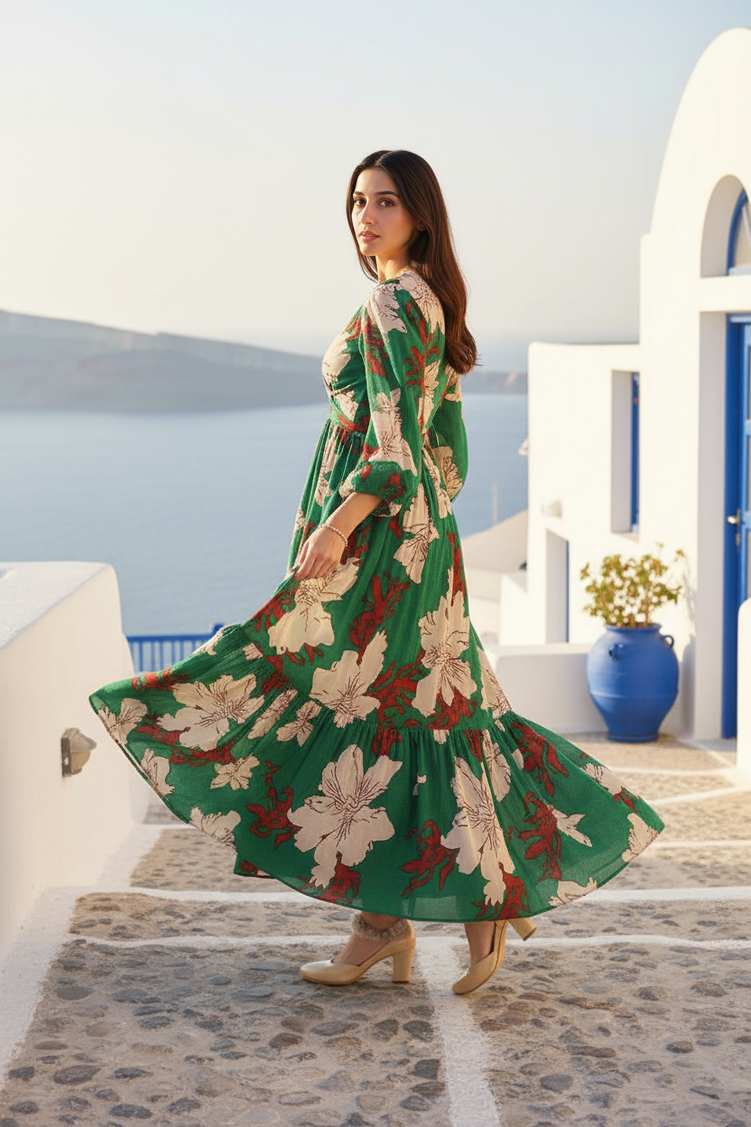 Emerald Ember Maxi Dress