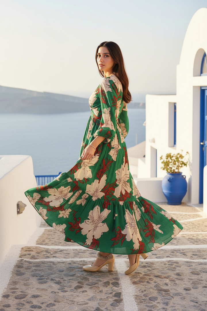 Emerald Ember Maxi Dress