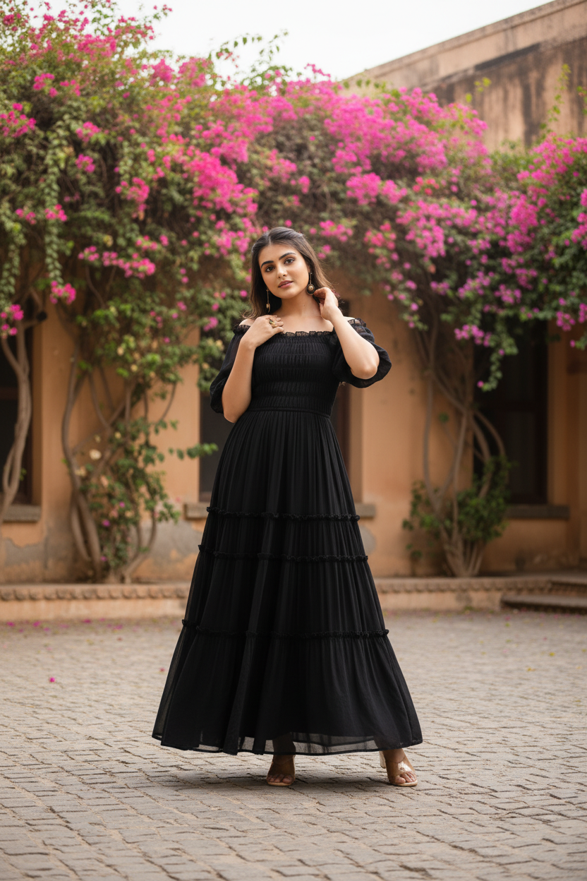 Dark Black Maxi Dress