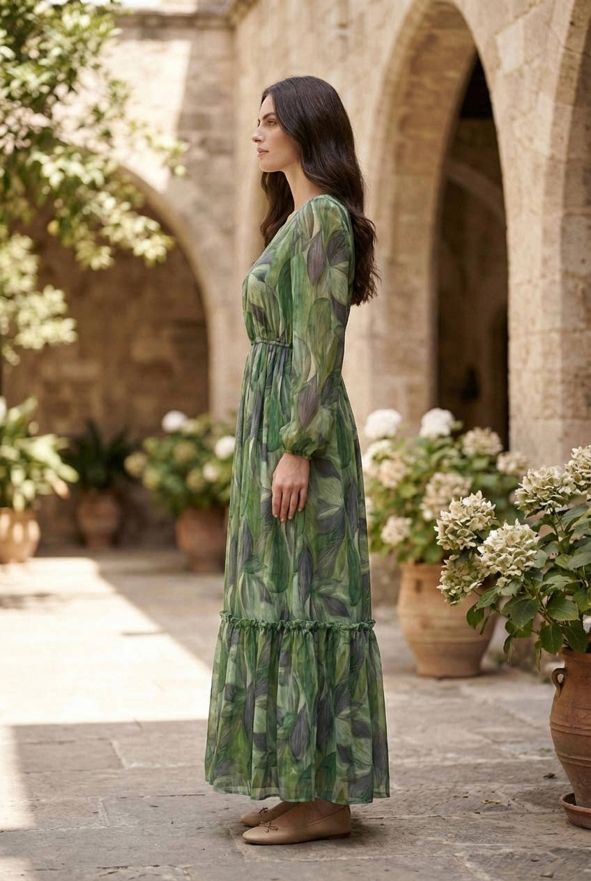 Vivienne Verdant Leaf Maxi Dress