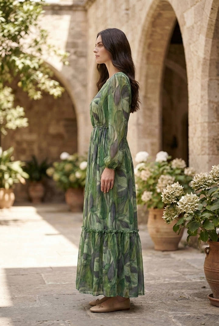 Vivienne Verdant Leaf Maxi Dress