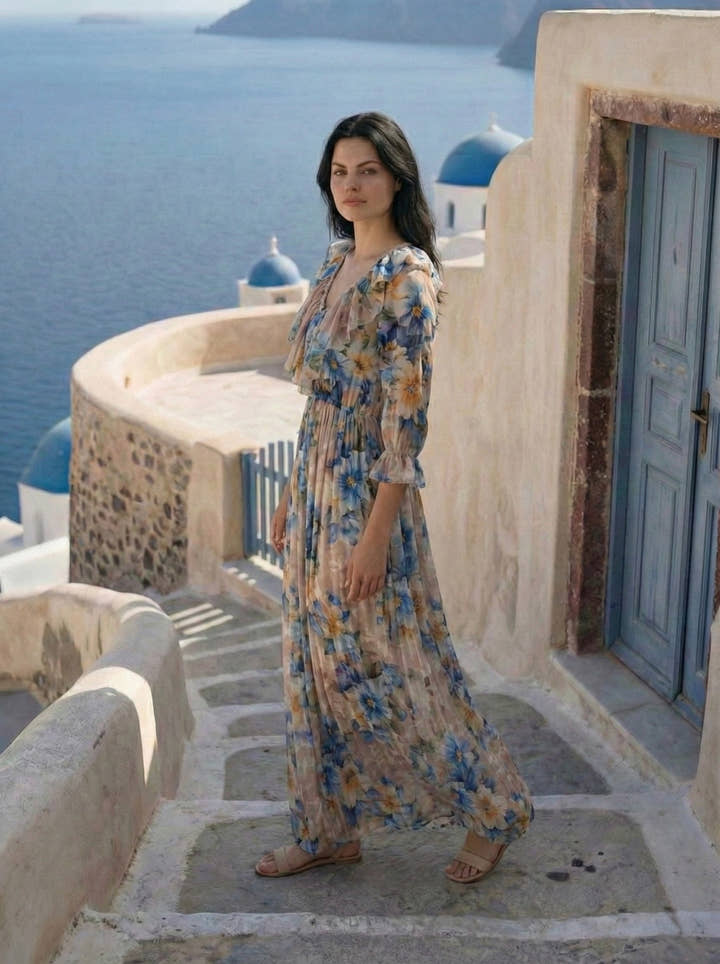 Celestine Azure Maxi Dress