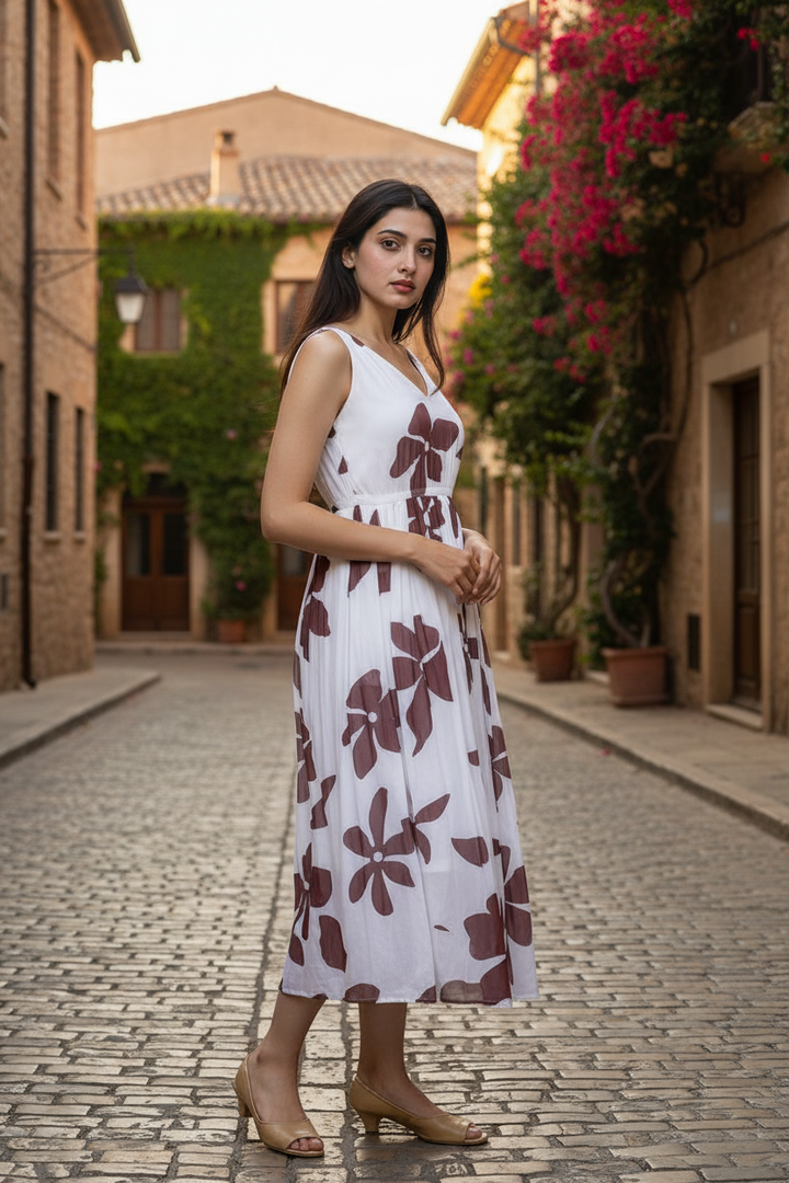 Cocoa Bloom Maxi Dress