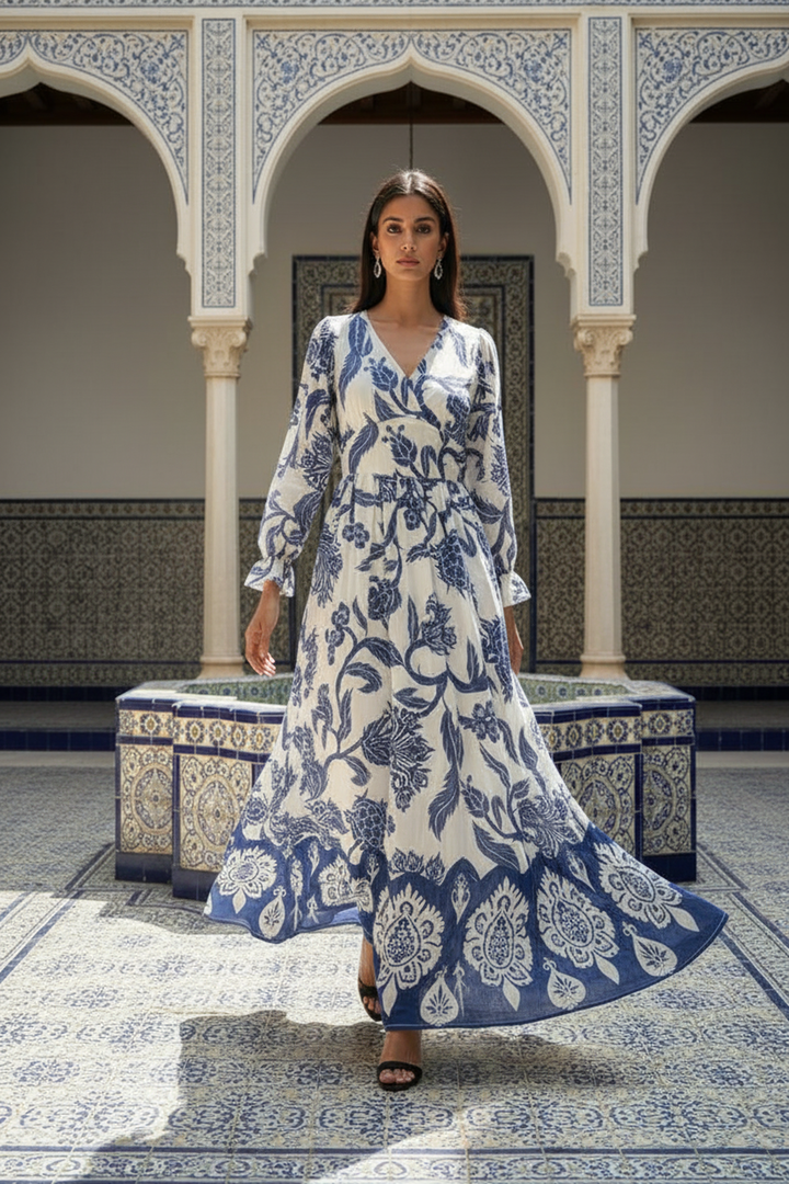 Marine Motif Maxi Dress