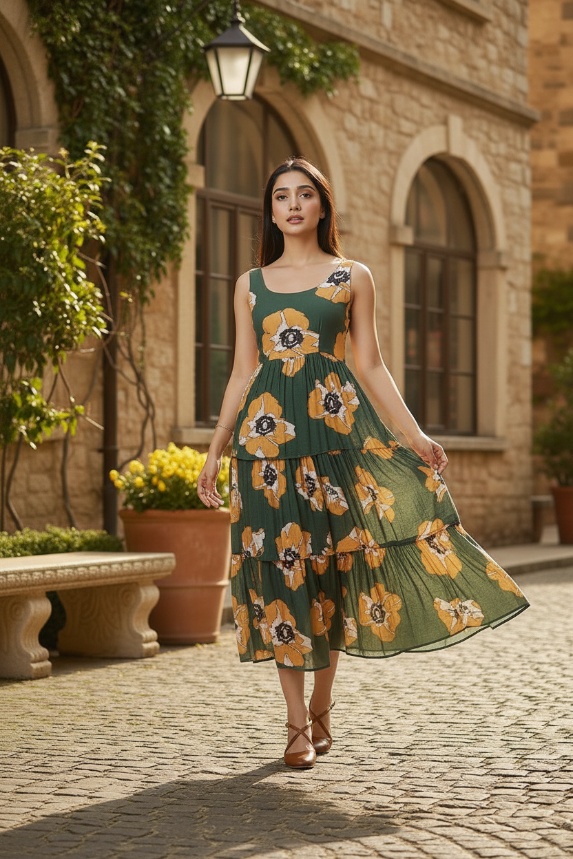 Olive Glow Maxi Dress