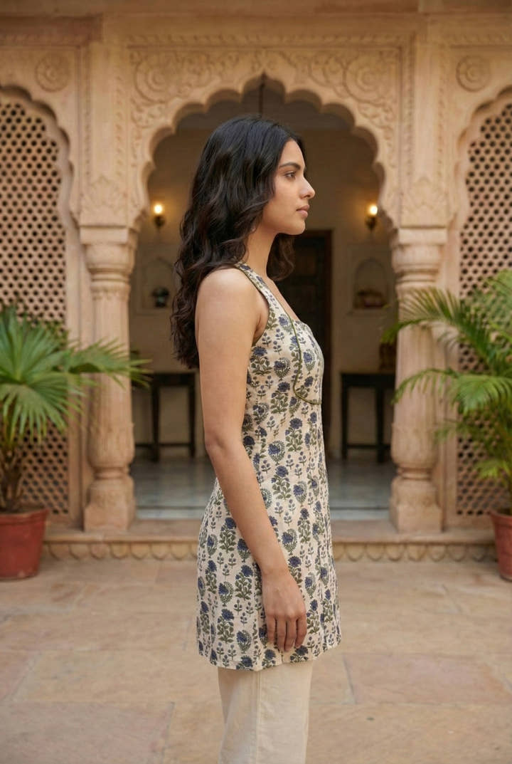 Indigo | Floral Block Print Kurti