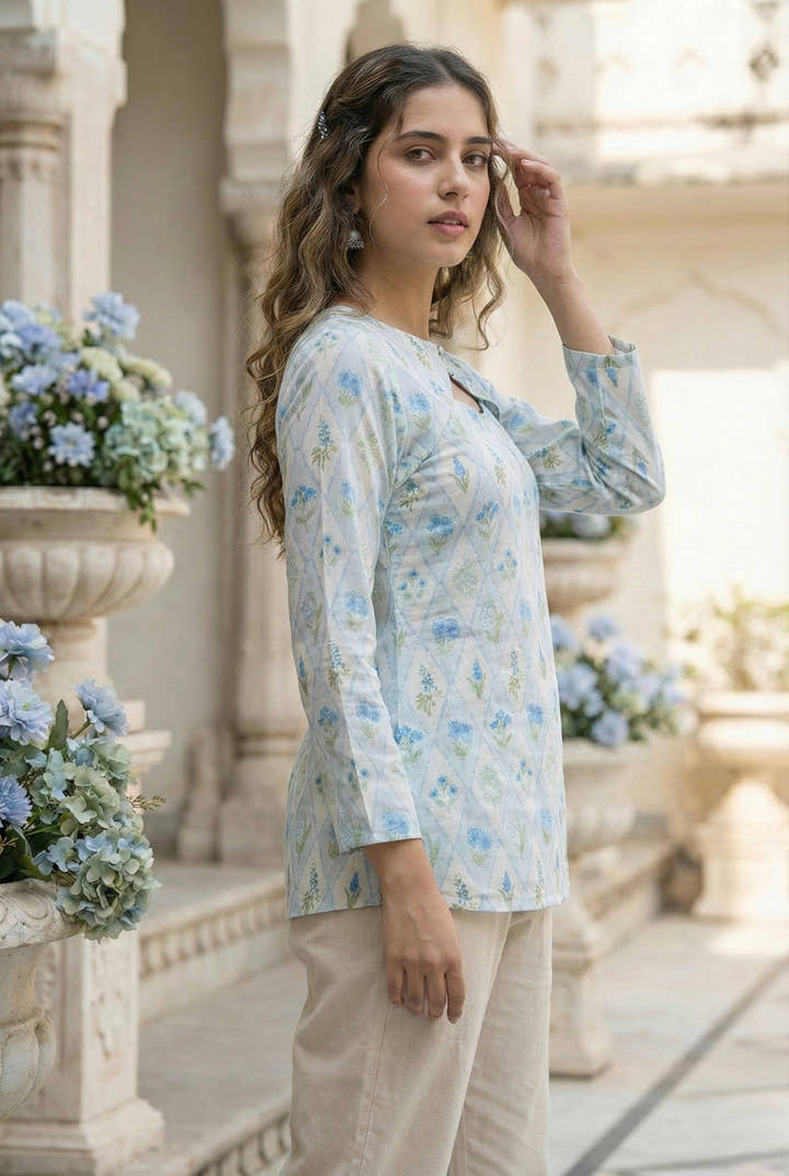 NEER | Floral Short Kurti