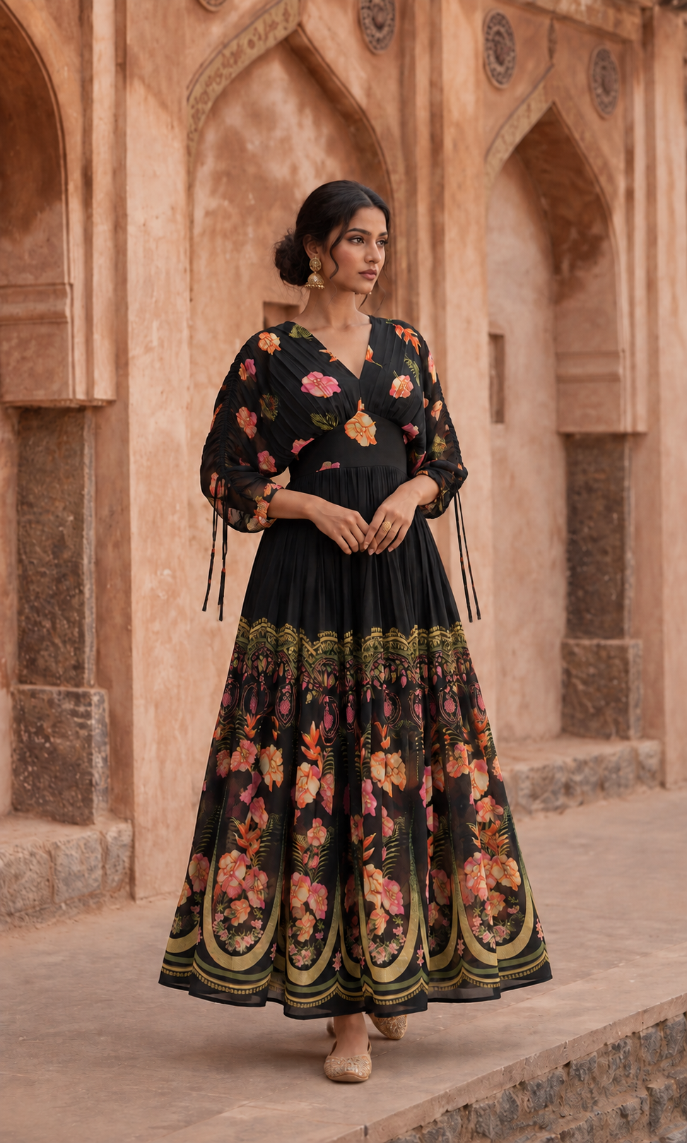 La Nuit Floral Maxi Dress