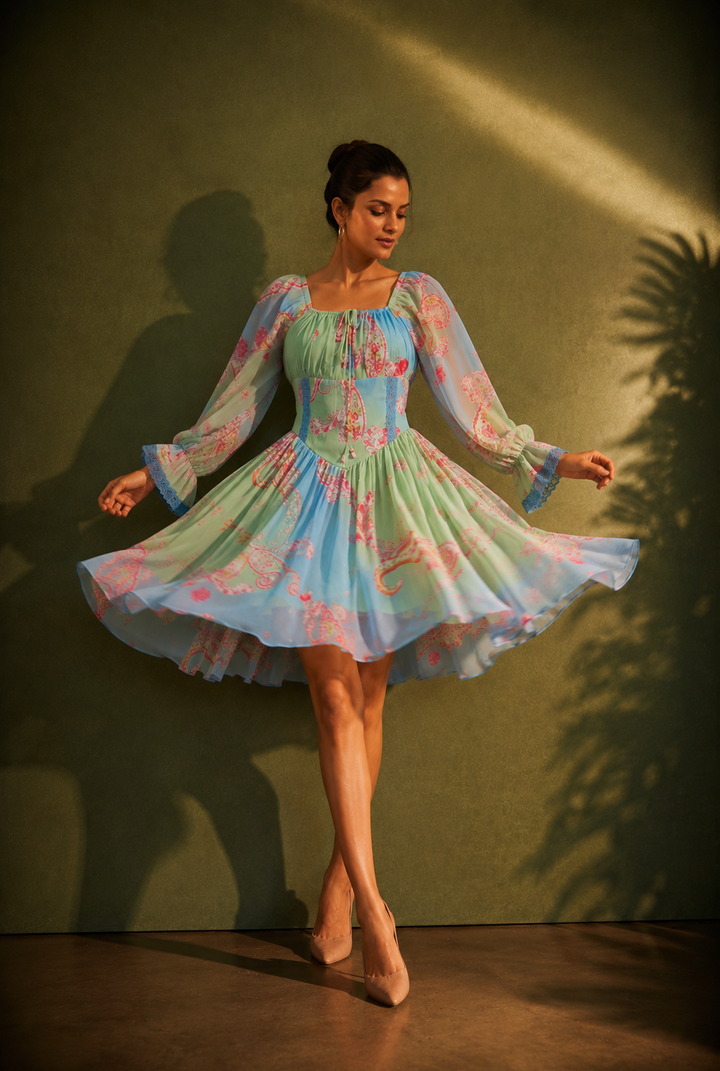 Celestial Lumière Mini Dress