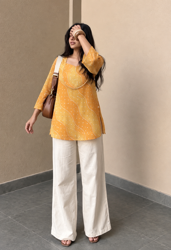 SONA | Mustard Wave Short Kurti