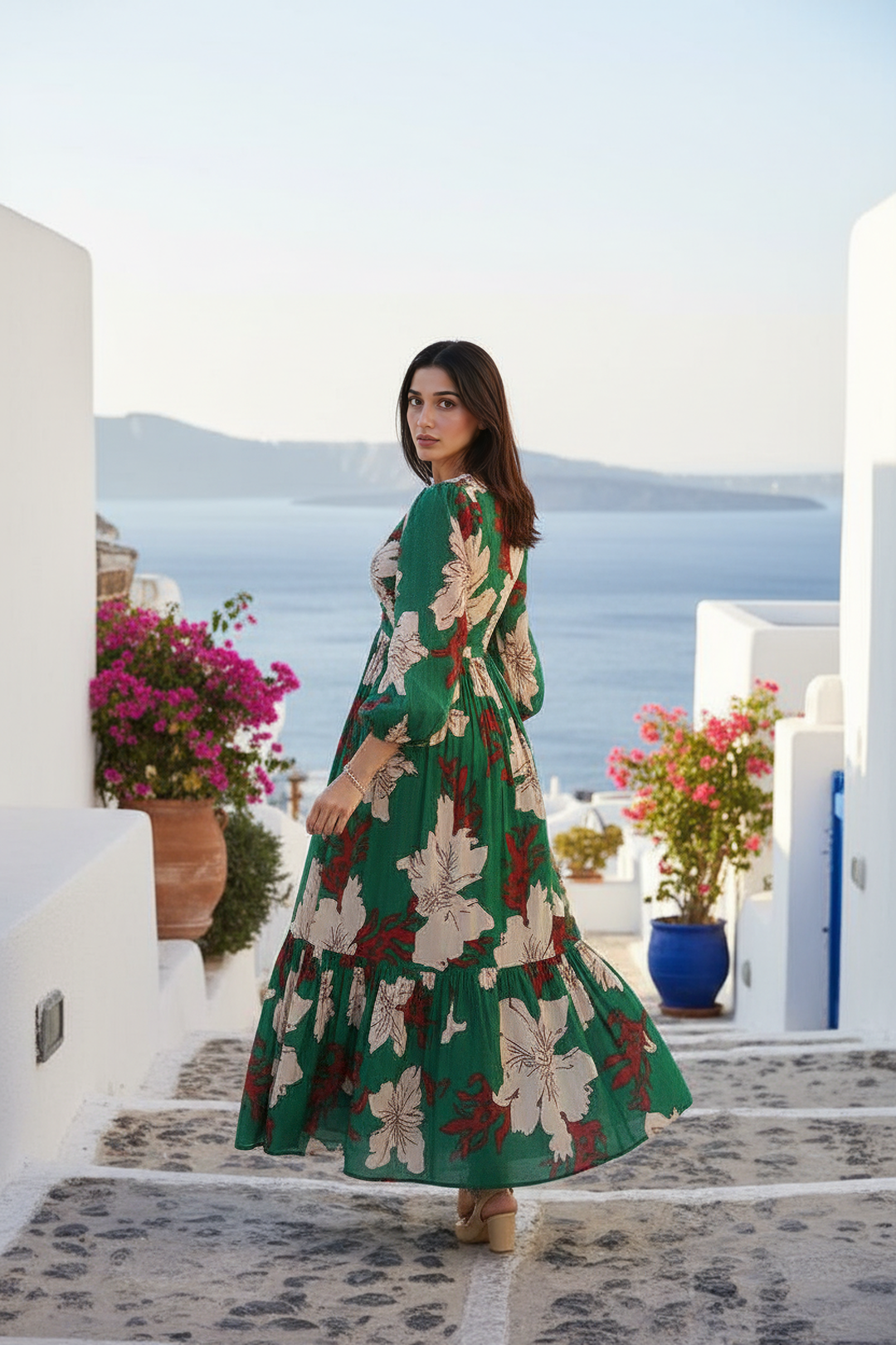 Emerald Ember Maxi Dress