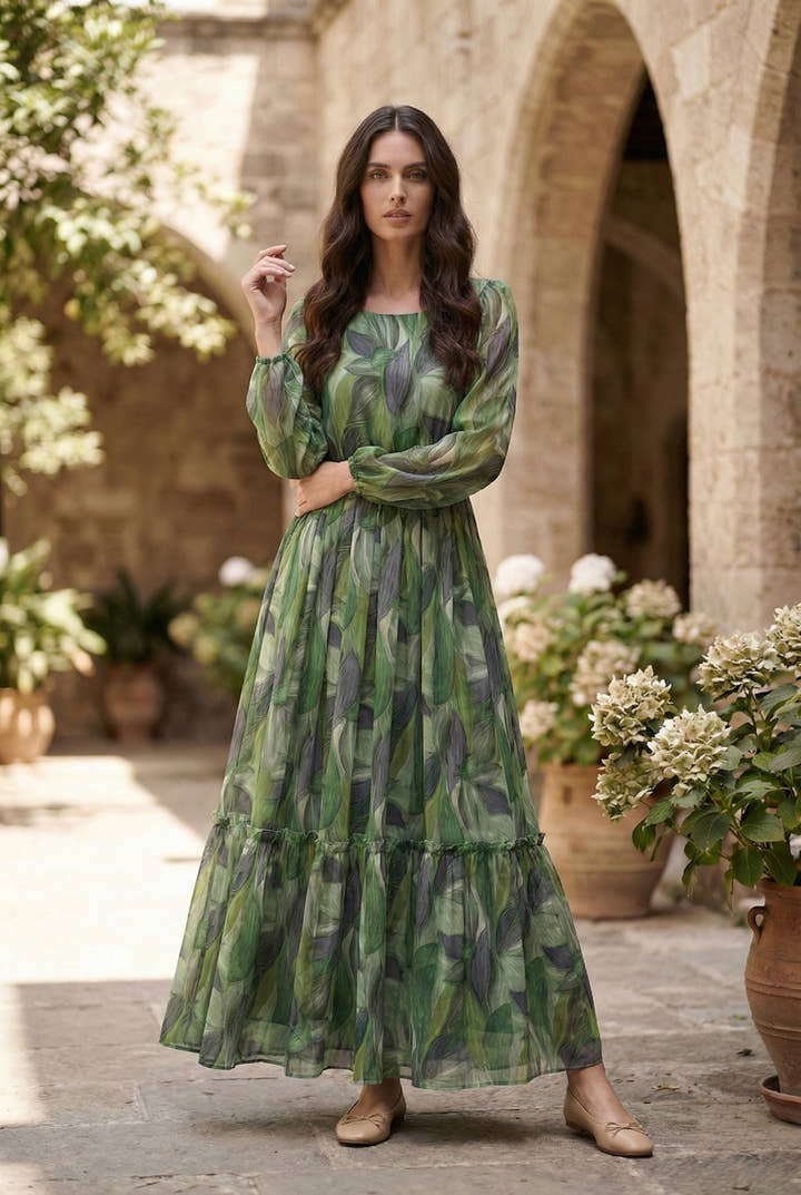 Vivienne Verdant Leaf Maxi Dress