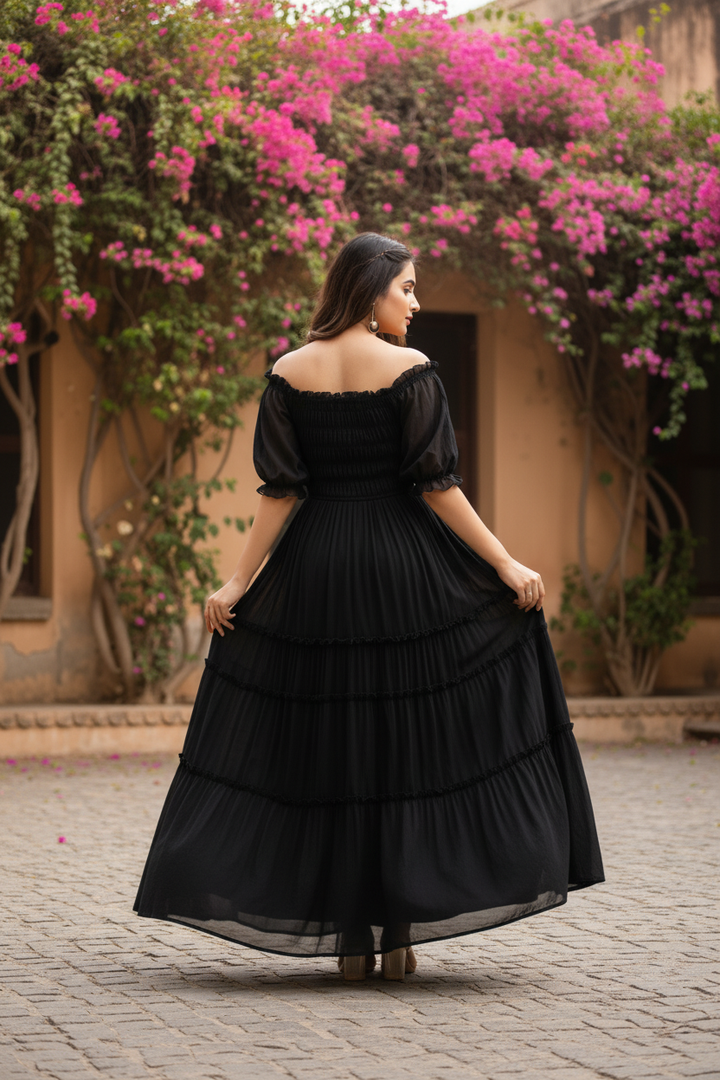 Dark Black Maxi Dress