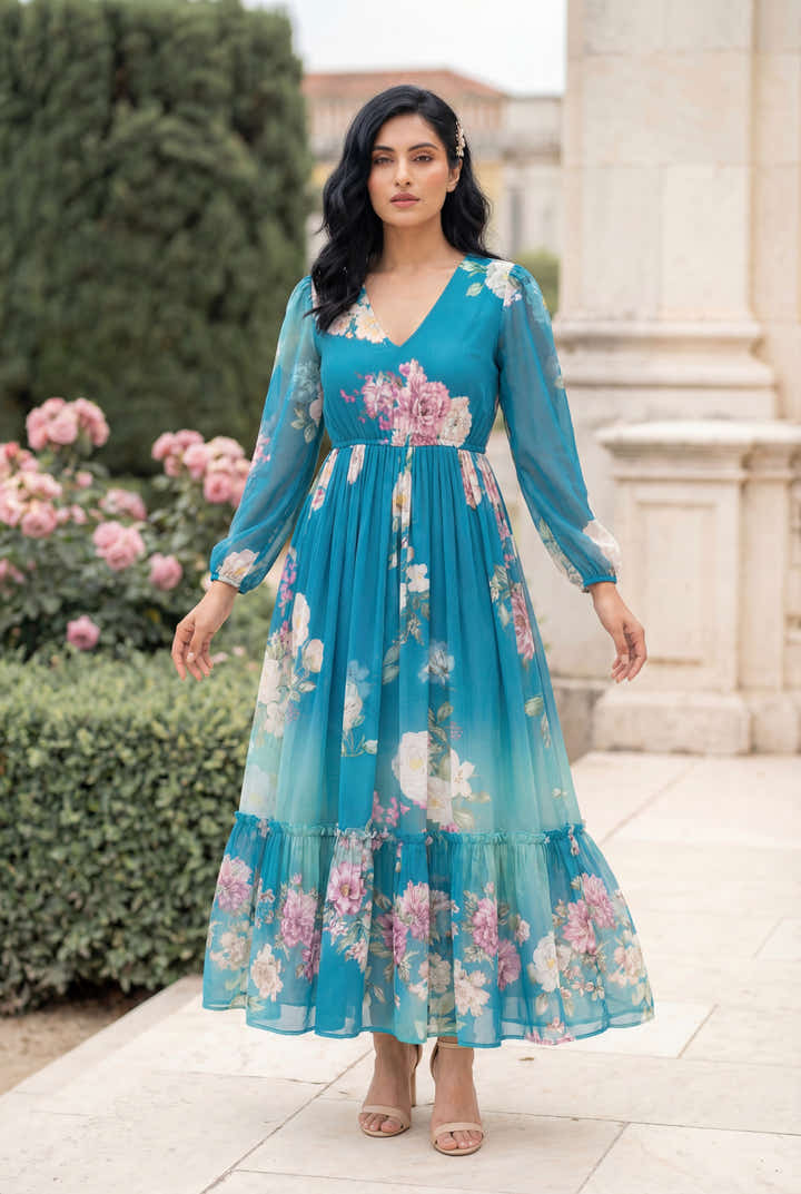 masakali dress for ladies Masakali Maxi Dress (Blue) MERAKHI