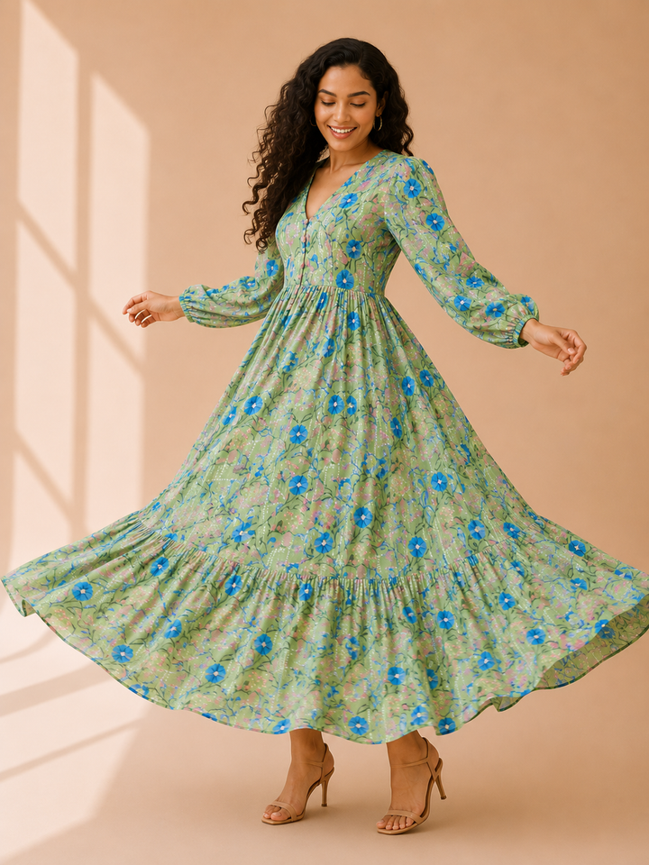 Dream Gleam Floral Maxi Dress