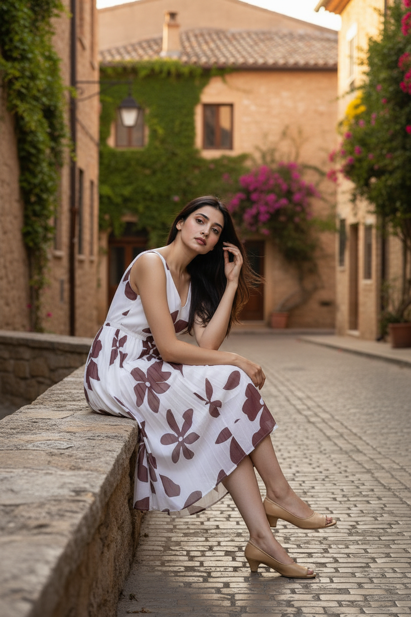 Cocoa Bloom Maxi Dress