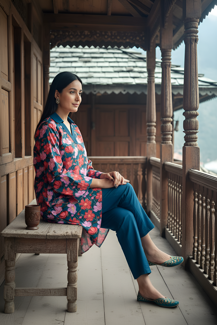 Junoon-e-Gulnaar Pahadi Kaftan Set