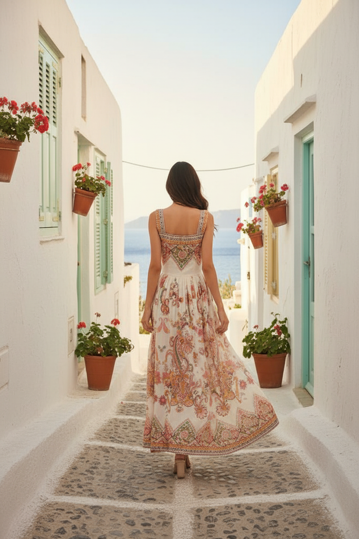 Painted Paisley Maxi Dress