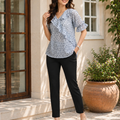 Grey Floral Georgette Top