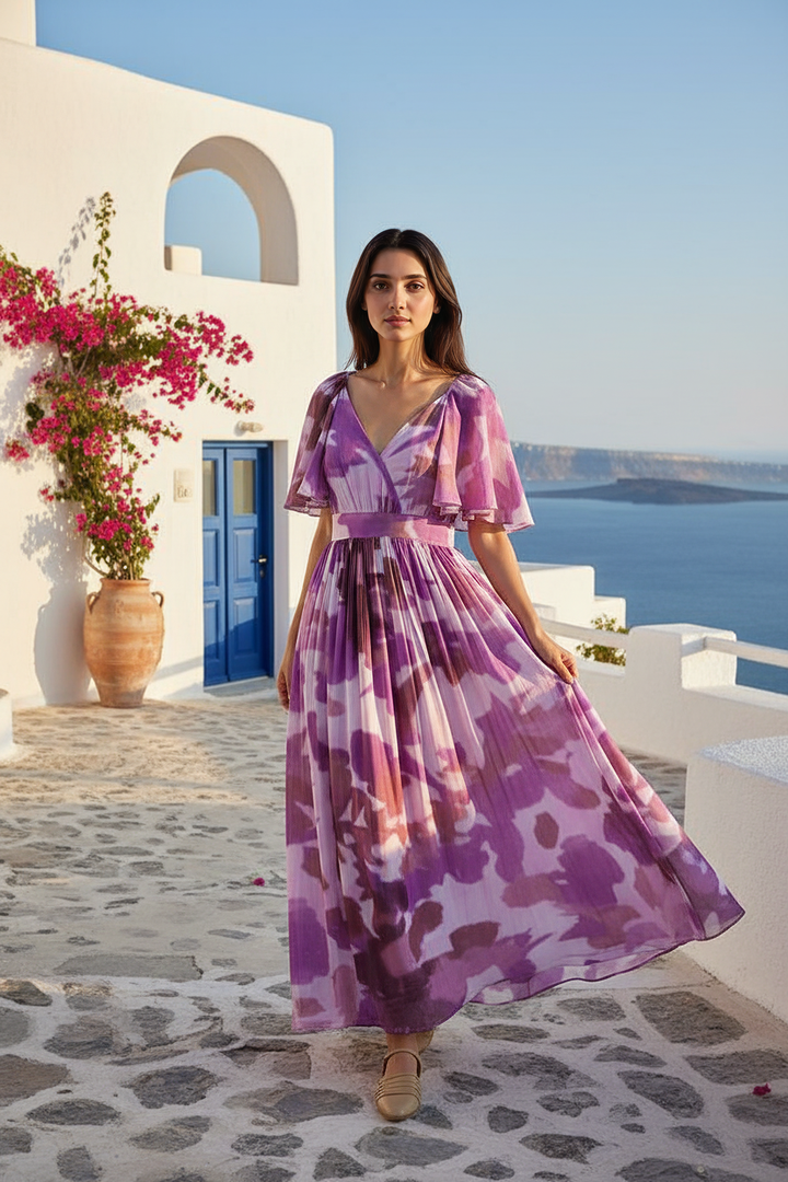 Purple Ripple Maxi Dress