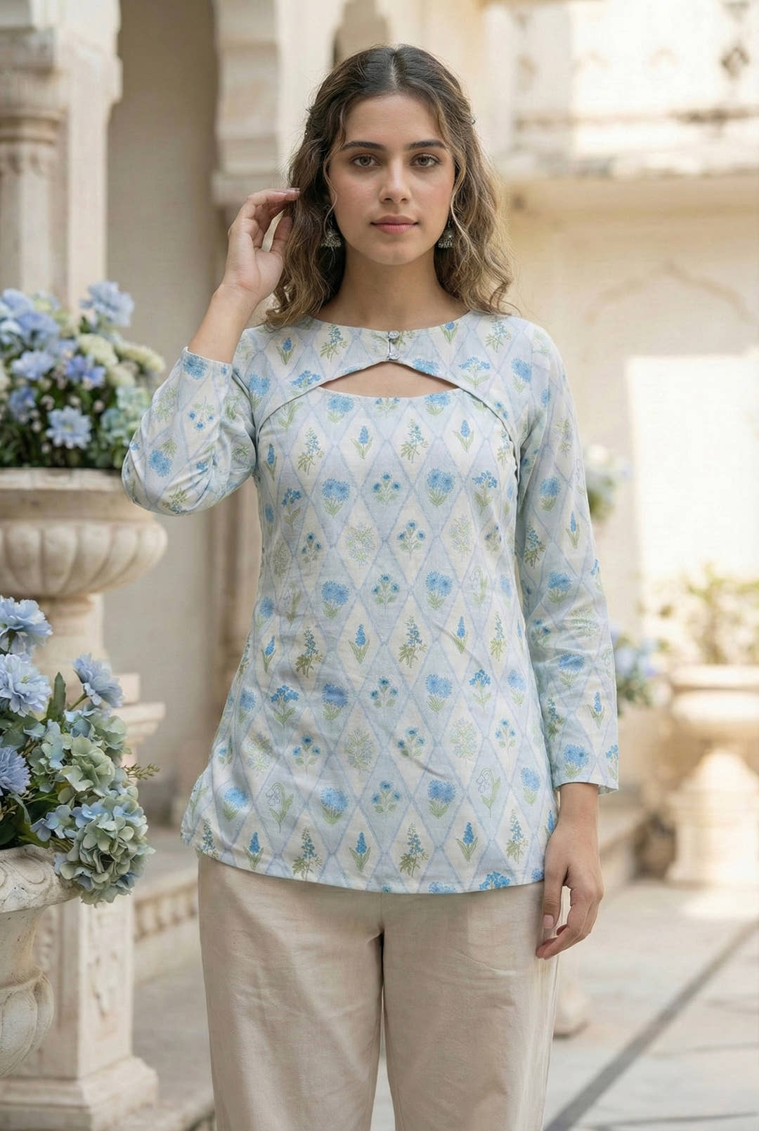 NEER | Floral Short Kurti