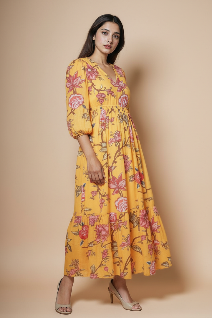 Honey Hues Floral Dress