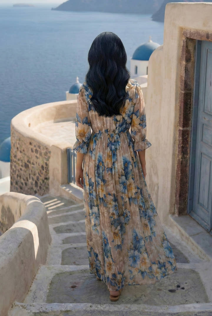 Celestine Azure Maxi Dress