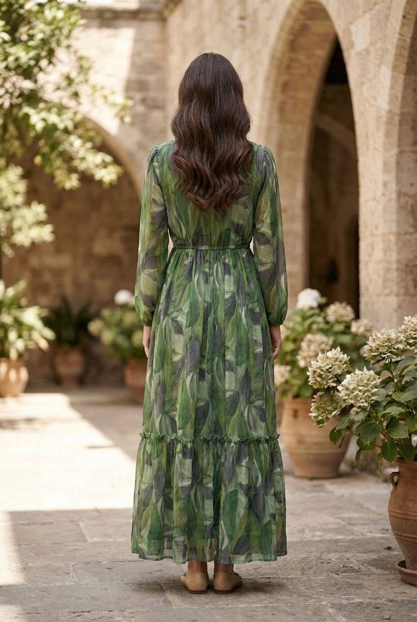 Vivienne Verdant Leaf Maxi Dress