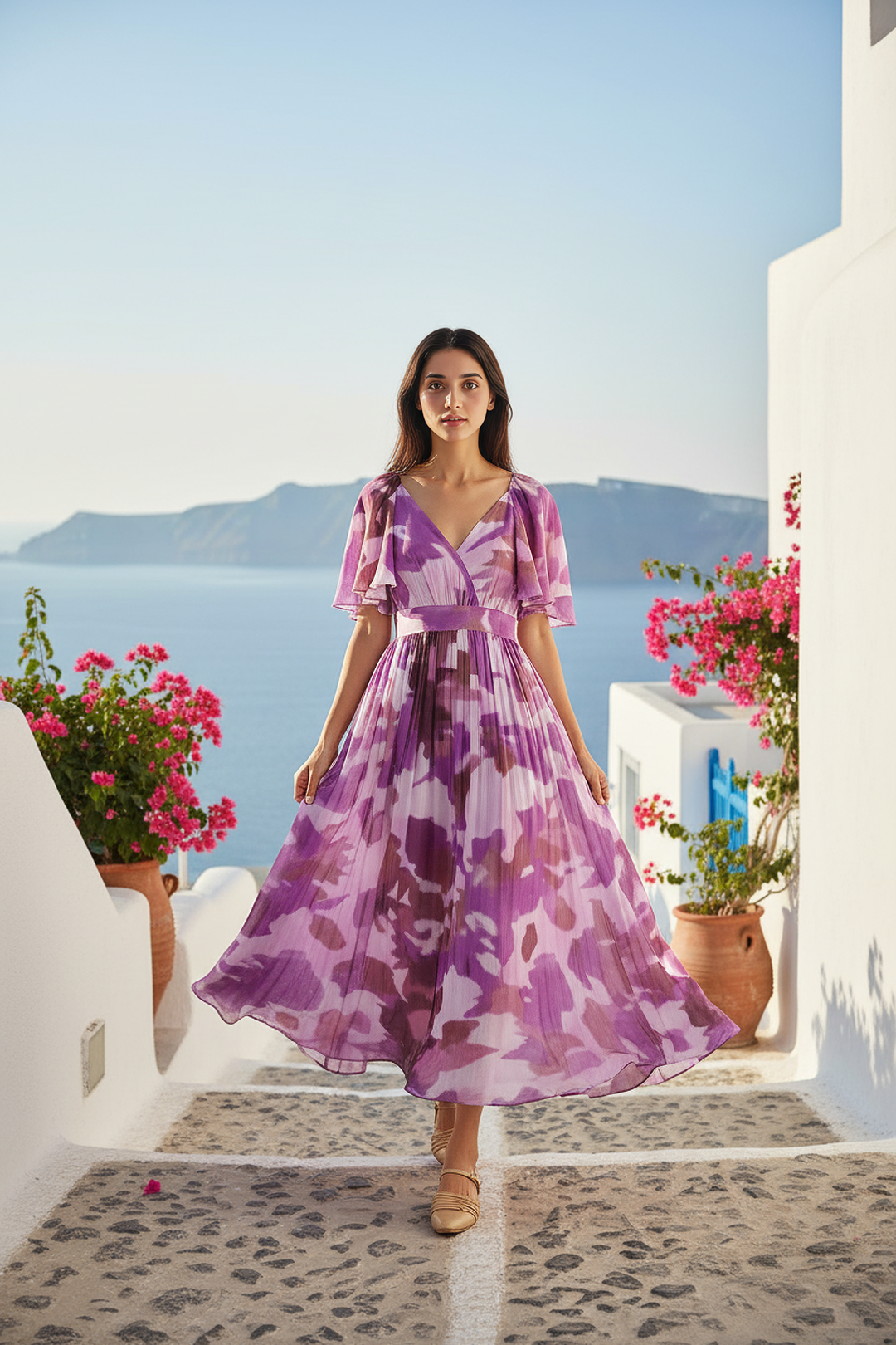 Purple Ripple Maxi Dress