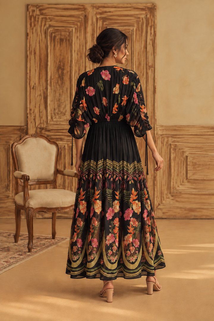 La Nuit Floral Maxi Dress