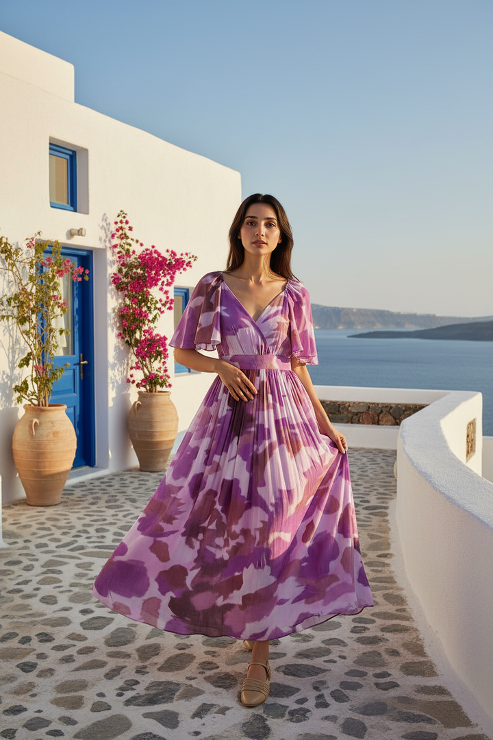 Purple Ripple Maxi Dress